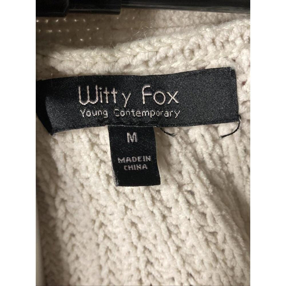 Witty Fox Young Contemporary Crop Knit Cardigan Fall Winter Festive - Picture 5 of 5